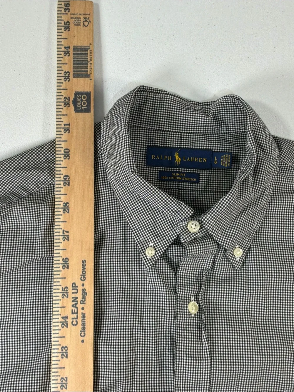 Polo Ralph Lauren Shirt Men L Check Regular Fit Gingham Lightweight Preppy